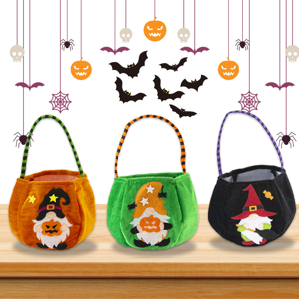 HKM-619219 Cartoon Forest Man Doll Halloween Candy Bag in Orange, Black, or Green - 22x18x0.5CM