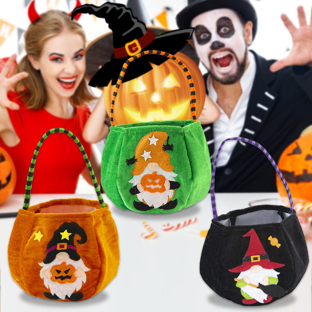 HKM-619219 Cartoon Forest Man Doll Halloween Candy Bag in Orange, Black, or Green - 22x18x0.5CM