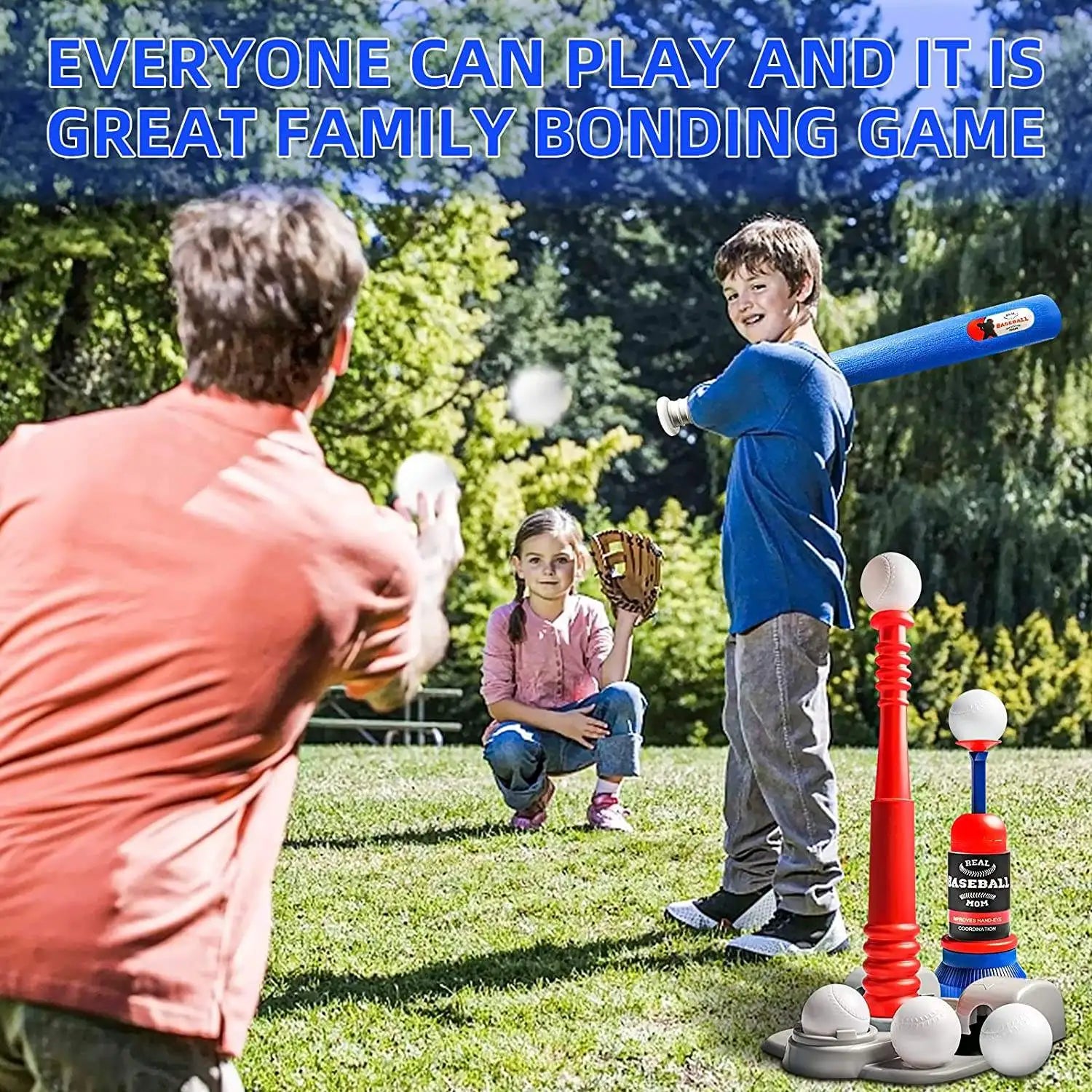HKM-619347 Children's Baseball Playset for Indoor and Outdoor Sports Training, Ages 3+