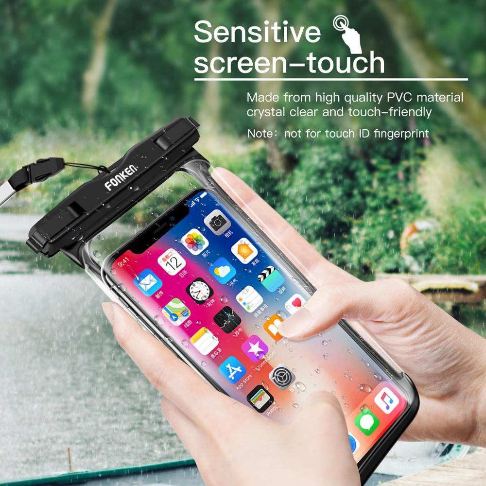 HKM-619347 Transparent Waterproof Diving Bag for Mobile Phones - Touch Screen Friendly Design