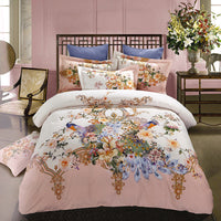 HKM-619411 Pure Cotton Four-Piece Bedding Set - Soft Sanding Fabric, Quilt Cover 200x230cm, Includes Pillowcases and Sheet