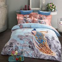 HKM-619411 Pure Cotton Four-Piece Bedding Set - Soft Sanding Fabric, Quilt Cover 200x230cm, Includes Pillowcases and Sheet