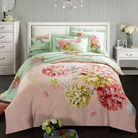 HKM-619411 Pure Cotton Four-Piece Bedding Set - Soft Sanding Fabric, Quilt Cover 200x230cm, Includes Pillowcases and Sheet