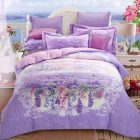 HKM-619411 Pure Cotton Four-Piece Bedding Set - Soft Sanding Fabric, Quilt Cover 200x230cm, Includes Pillowcases and Sheet