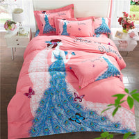 HKM-619411 Pure Cotton Four-Piece Bedding Set - Soft Sanding Fabric, Quilt Cover 200x230cm, Includes Pillowcases and Sheet