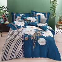 HKM-619411 Pure Cotton Four-Piece Bedding Set - Soft Sanding Fabric, Quilt Cover 200x230cm, Includes Pillowcases and Sheet