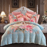 HKM-619411 Pure Cotton Four-Piece Bedding Set - Soft Sanding Fabric, Quilt Cover 200x230cm, Includes Pillowcases and Sheet