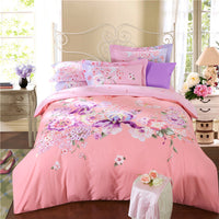 HKM-619411 Pure Cotton Four-Piece Bedding Set - Soft Sanding Fabric, Quilt Cover 200x230cm, Includes Pillowcases and Sheet
