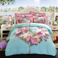 HKM-619411 Pure Cotton Four-Piece Bedding Set - Soft Sanding Fabric, Quilt Cover 200x230cm, Includes Pillowcases and Sheet