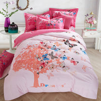 HKM-619411 Pure Cotton Four-Piece Bedding Set - Soft Sanding Fabric, Quilt Cover 200x230cm, Includes Pillowcases and Sheet
