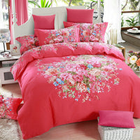 HKM-619411 Pure Cotton Four-Piece Bedding Set - Soft Sanding Fabric, Quilt Cover 200x230cm, Includes Pillowcases and Sheet