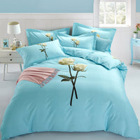 HKM-619411 Pure Cotton Four-Piece Bedding Set - Soft Sanding Fabric, Quilt Cover 200x230cm, Includes Pillowcases and Sheet