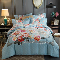 HKM-619411 Pure Cotton Four-Piece Bedding Set - Soft Sanding Fabric, Quilt Cover 200x230cm, Includes Pillowcases and Sheet