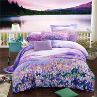 HKM-619411 Pure Cotton Four-Piece Bedding Set - Soft Sanding Fabric, Quilt Cover 200x230cm, Includes Pillowcases and Sheet