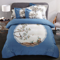 HKM-619411 Pure Cotton Four-Piece Bedding Set - Soft Sanding Fabric, Quilt Cover 200x230cm, Includes Pillowcases and Sheet