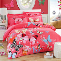 HKM-619411 Pure Cotton Four-Piece Bedding Set - Soft Sanding Fabric, Quilt Cover 200x230cm, Includes Pillowcases and Sheet