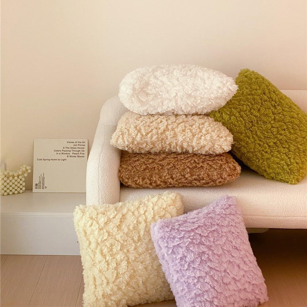 HKM-619411 Soft Cloud Puff Lambswool Blanket – Modern Chenille Design in Two Sizes and Two Colors for All Seasons