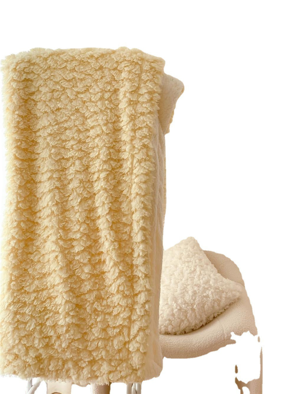 HKM-619411 Soft Cloud Puff Lambswool Blanket – Modern Chenille Design in Two Sizes and Two Colors for All Seasons