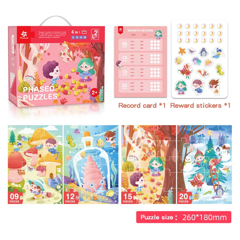 KTX-619667 Early Education Cartoon Jigsaw Puzzle Set for Ages 2-4 - 50+ Pieces, Fun Learning Activity