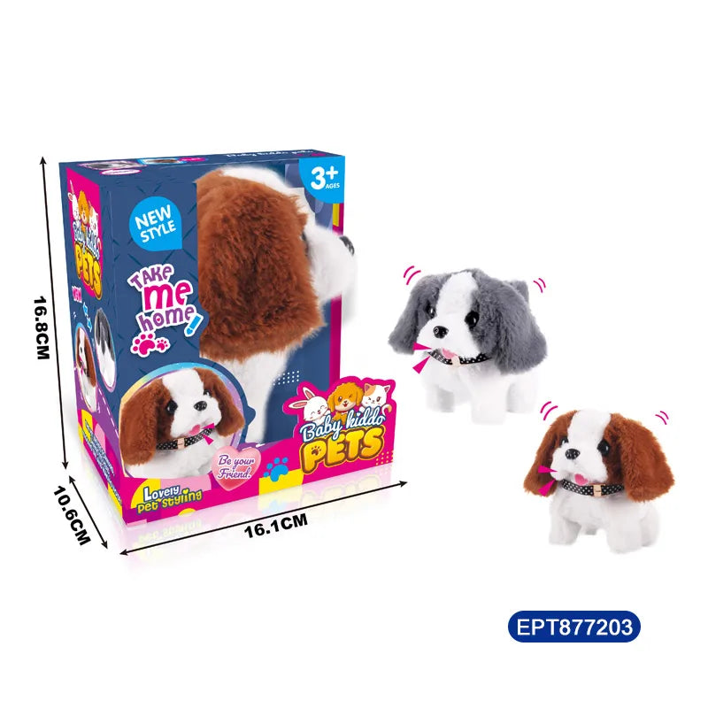 Electronic Plush Dog Toy with Sound for Children 5-7 Years - Battery Operated, Soft Plush Material