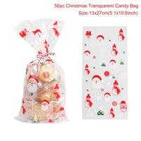 HKM-619859 Christmas Gift Candy Bags - OPP Plastic, Double Layer, 13x27cm