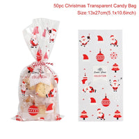HKM-619859 Christmas Gift Candy Bags - OPP Plastic, Double Layer, 13x27cm