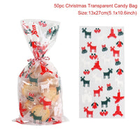 HKM-619859 Christmas Gift Candy Bags - OPP Plastic, Double Layer, 13x27cm