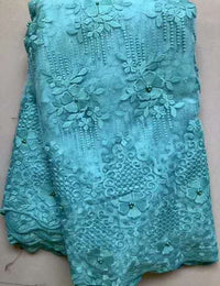 HKM-619923 Cotton Lace Embroidery Fabric - 100% Polyester, 145cm Wide, Ideal for Spring & Summer Projects