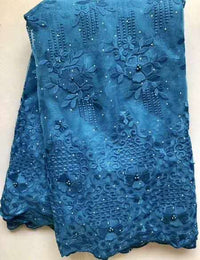 HKM-619923 Cotton Lace Embroidery Fabric - 100% Polyester, 145cm Wide, Ideal for Spring & Summer Projects