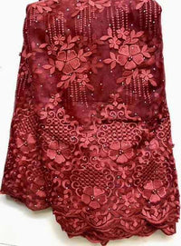HKM-619923 Cotton Lace Embroidery Fabric - 100% Polyester, 145cm Wide, Ideal for Spring & Summer Projects