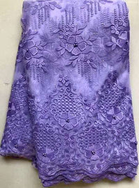HKM-619923 Cotton Lace Embroidery Fabric - 100% Polyester, 145cm Wide, Ideal for Spring & Summer Projects