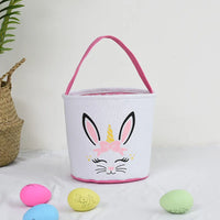 HKM-619923 Easter Bunny Plush Basket Decor for Kids - Ideal for Home Decoration and Craft Gift