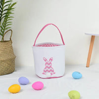 HKM-619923 Easter Bunny Plush Basket Decor for Kids - Ideal for Home Decoration and Craft Gift