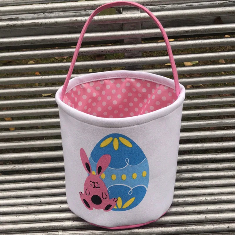 HKM-619923 Easter Bunny Plush Basket Decor for Kids - Ideal for Home Decoration and Craft Gift