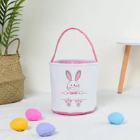 HKM-619923 Easter Bunny Plush Basket Decor for Kids - Ideal for Home Decoration and Craft Gift
