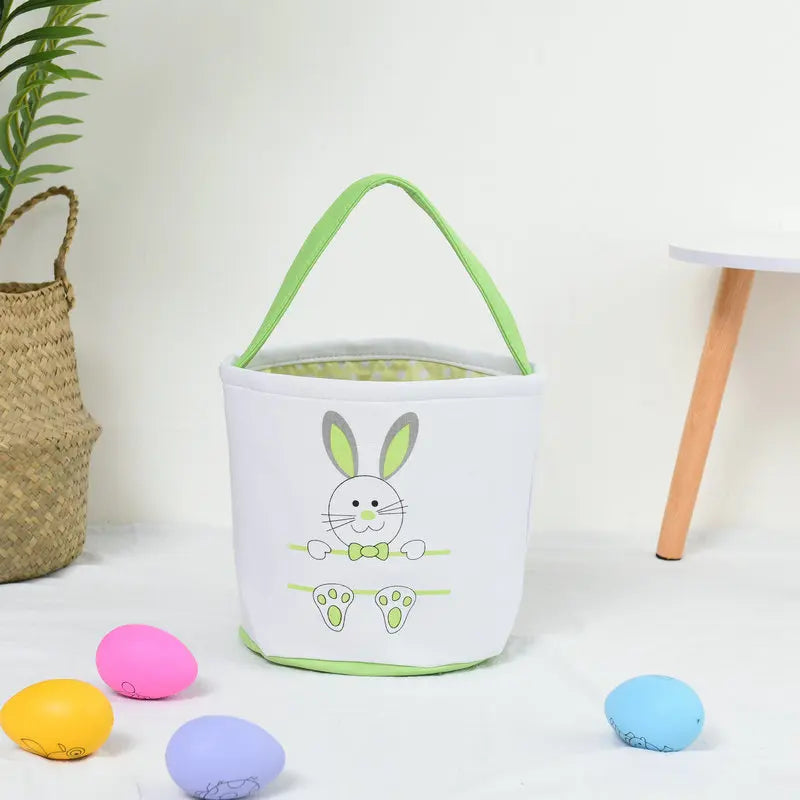 HKM-619923 Easter Bunny Plush Basket Decor for Kids - Ideal for Home Decoration and Craft Gift