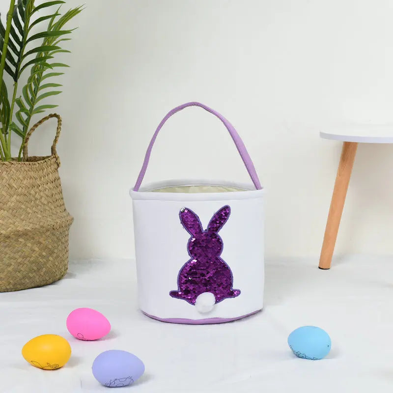 HKM-619923 Easter Bunny Plush Basket Decor for Kids - Ideal for Home Decoration and Craft Gift