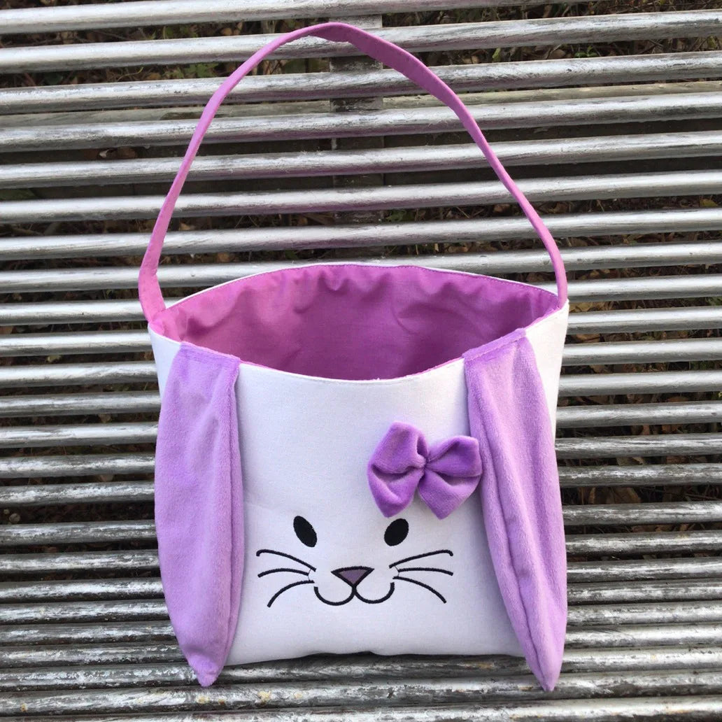 HKM-619923 Easter Bunny Plush Basket Decor for Kids - Ideal for Home Decoration and Craft Gift