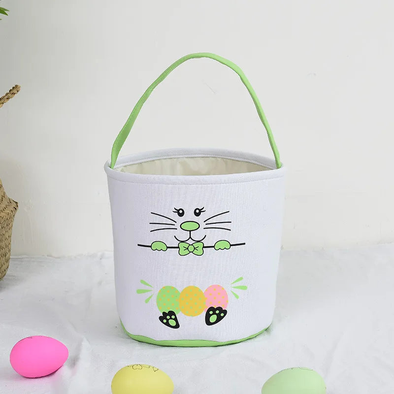 HKM-619923 Easter Bunny Plush Basket Decor for Kids - Ideal for Home Decoration and Craft Gift