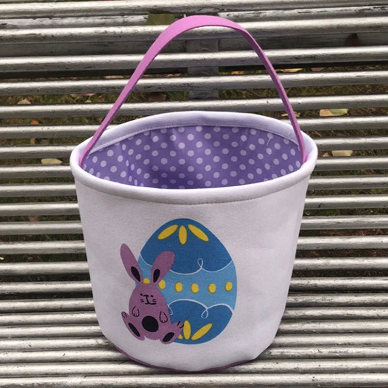HKM-619923 Easter Bunny Plush Basket Decor for Kids - Ideal for Home Decoration and Craft Gift