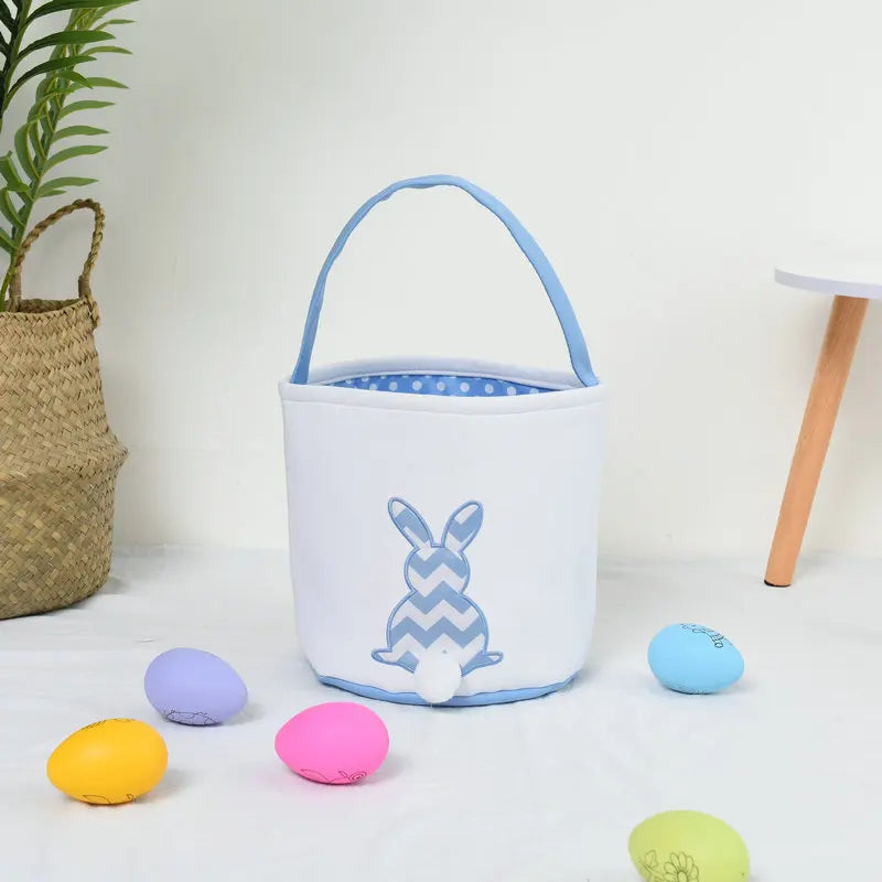 HKM-619923 Easter Bunny Plush Basket Decor for Kids - Ideal for Home Decoration and Craft Gift