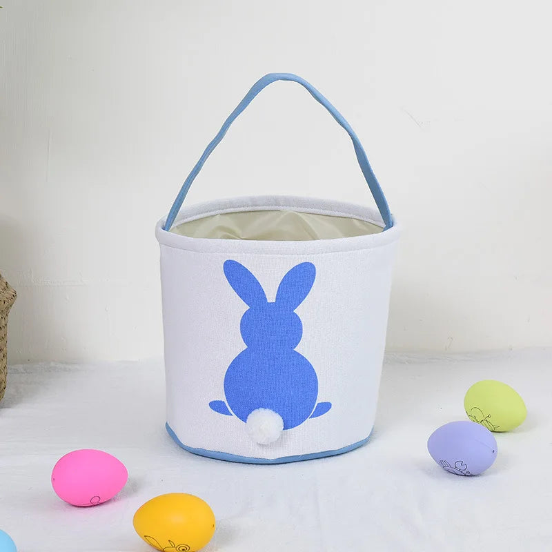 HKM-619923 Easter Bunny Plush Basket Decor for Kids - Ideal for Home Decoration and Craft Gift