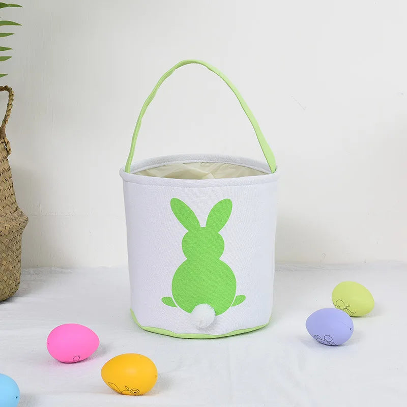 HKM-619923 Easter Bunny Plush Basket Decor for Kids - Ideal for Home Decoration and Craft Gift