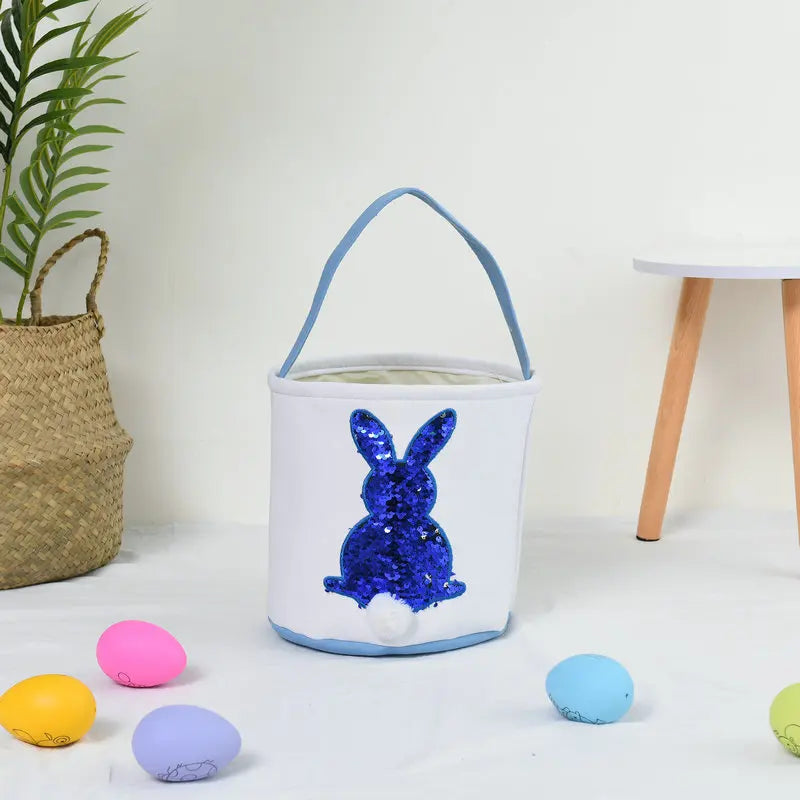 HKM-619923 Easter Bunny Plush Basket Decor for Kids - Ideal for Home Decoration and Craft Gift