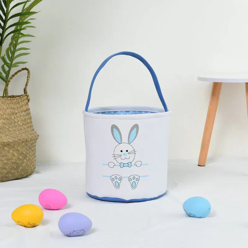 HKM-619923 Easter Bunny Plush Basket Decor for Kids - Ideal for Home Decoration and Craft Gift