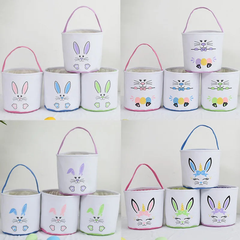 HKM-619923 Easter Bunny Plush Basket Decor for Kids - Ideal for Home Decoration and Craft Gift