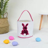 HKM-619923 Easter Bunny Plush Basket Decor for Kids - Ideal for Home Decoration and Craft Gift