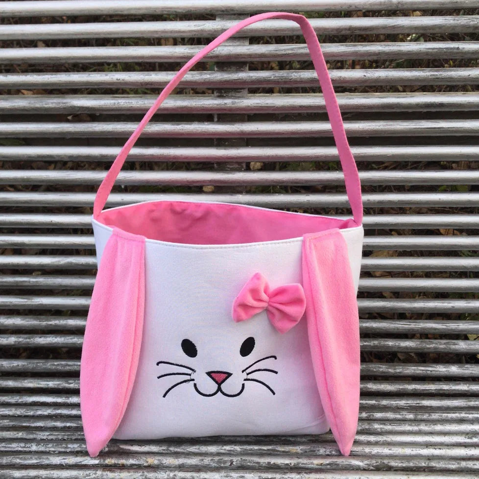 HKM-619923 Easter Bunny Plush Basket Decor for Kids - Ideal for Home Decoration and Craft Gift