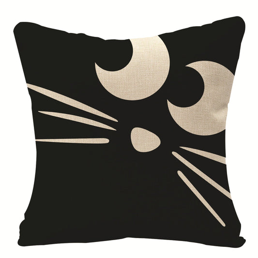 HKM-619923 Halloween-Themed Linen Print Pillowcase in Various Designs