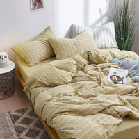 HKM-619923 Tianzhu Cotton Four-Piece Striped Knitted Bed Set in Various Colors and Sizes